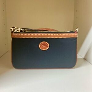 Dooney and Burke Classic Black and Tan Wristlet